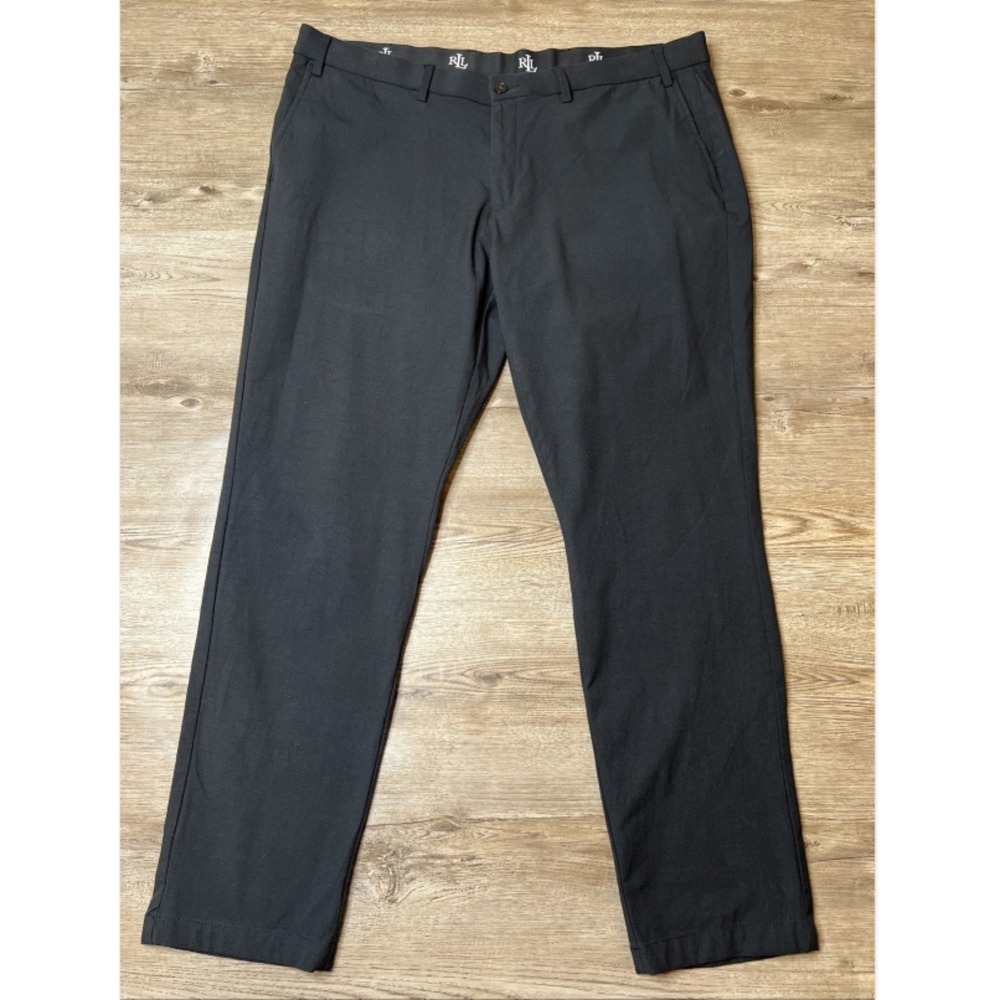 Lauren Ralph Lauren Dress Pants Mens 40x30 Black Stretch Cotton Performance Slim